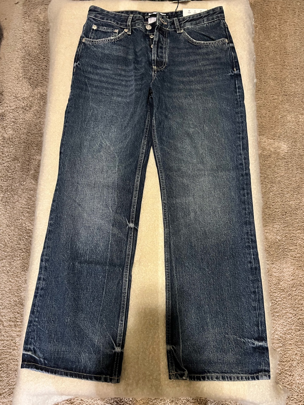 Zara Women's Indigo Straight-Leg Jeans